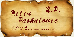 Milin Paskulović vizit kartica